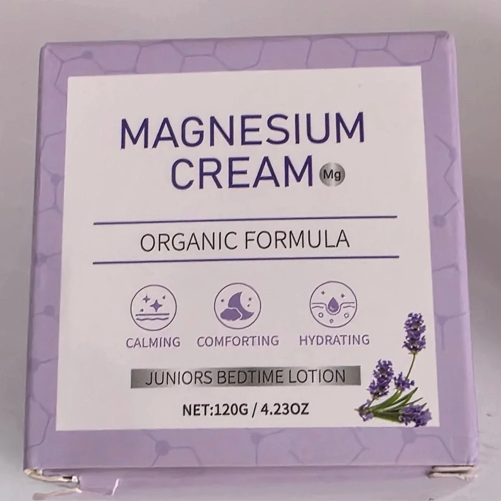 New Magnesium Cream Organic Formula Juniors Bedtime Lotion Lavender 4.23oz Jar